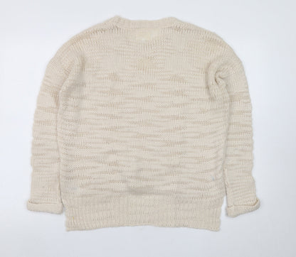 New Look Women Beige Cable-Knit Jumper Size 12