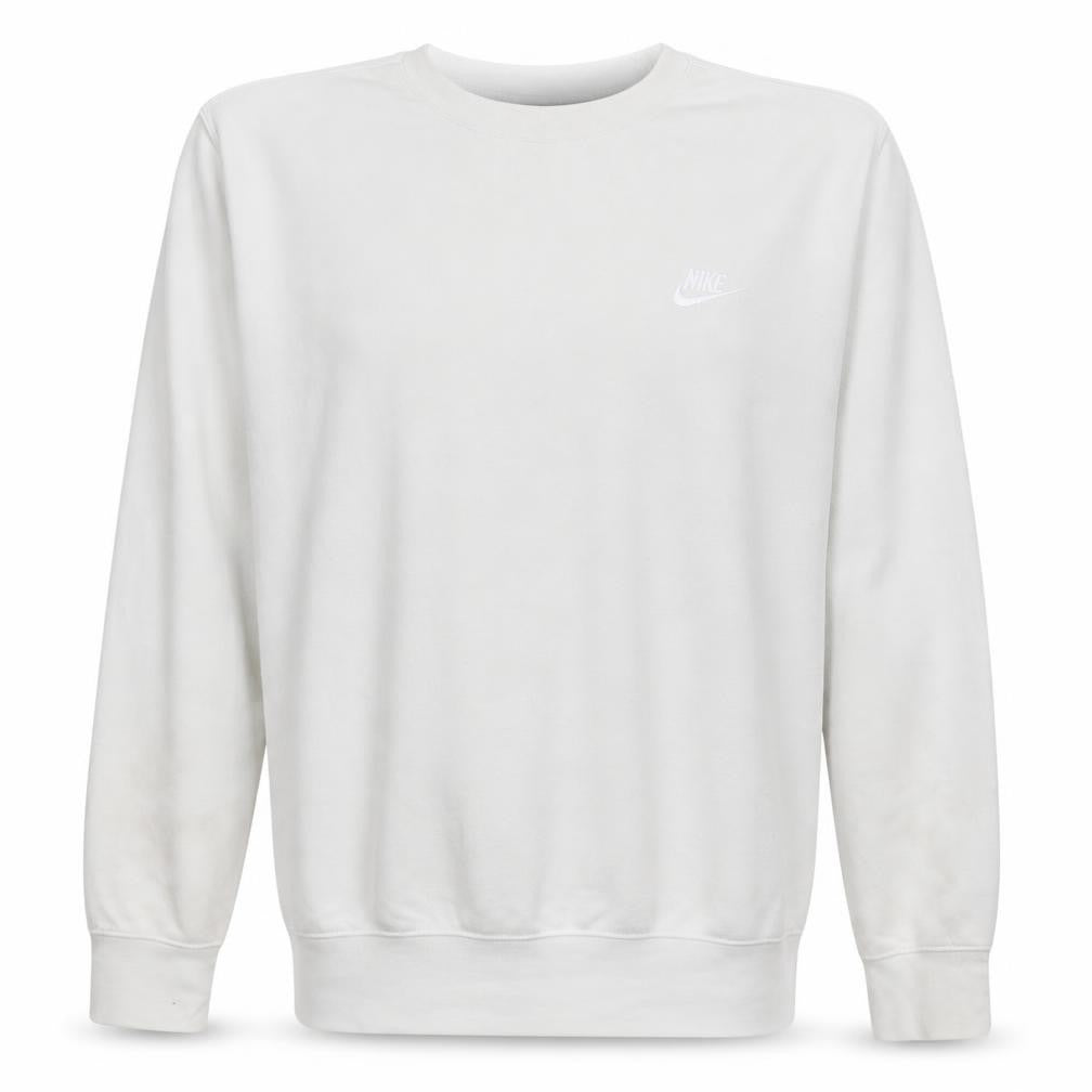 Nike Men's White Embroidered Logo Pullover Sweatshirt Size M