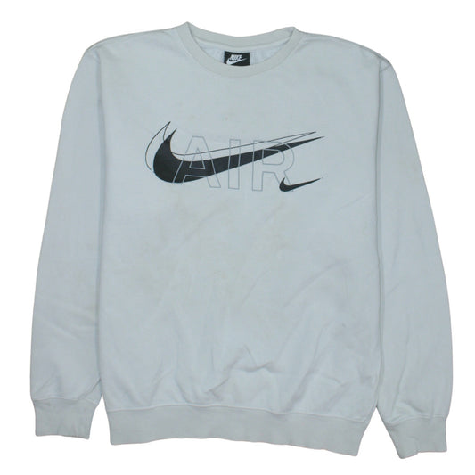 Nike Men White Air Logo Crew Neck Sweatshirt Size M