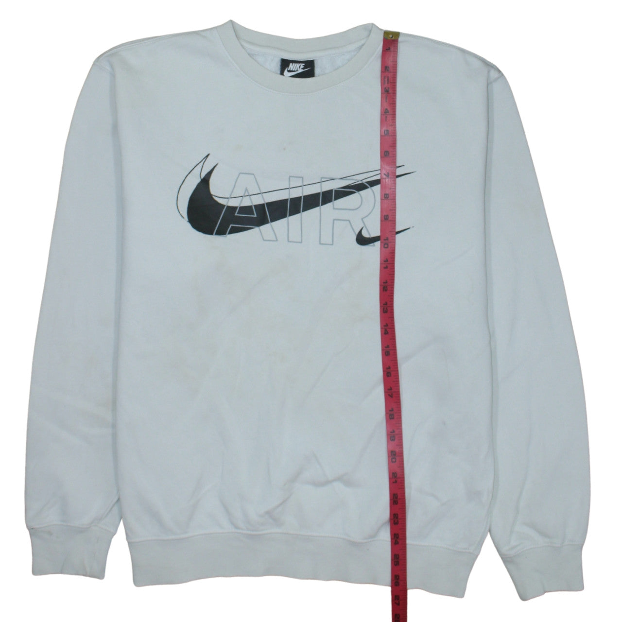 Nike Men White Air Logo Crew Neck Sweatshirt Size M