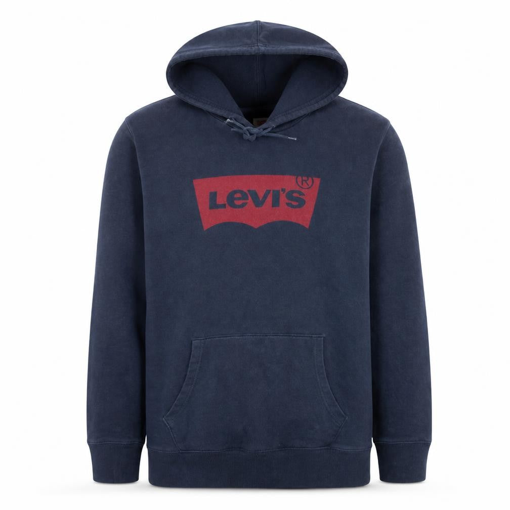 Levi's Men's Blue Pullover Hoodie L Logo Fleece Sweatshirt