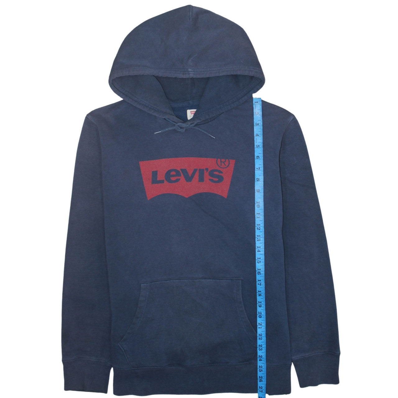 Levi's Men's Blue Pullover Hoodie L Logo Fleece Sweatshirt