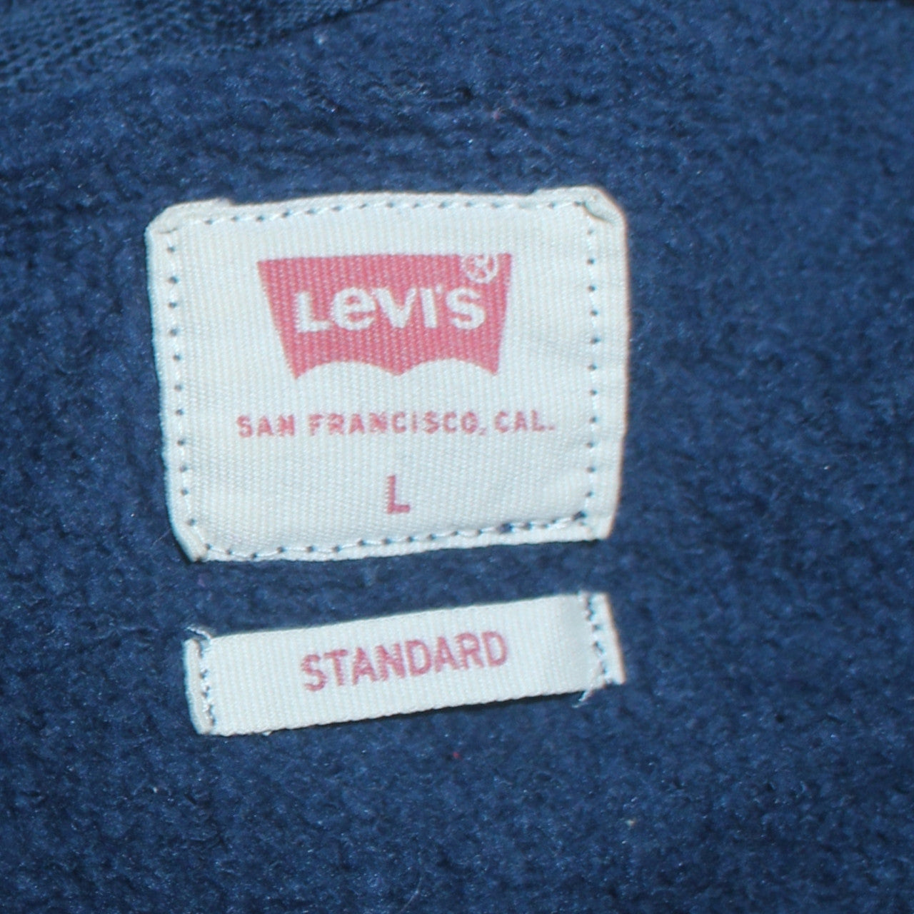 Levi's Men's Blue Pullover Hoodie L Logo Fleece Sweatshirt
