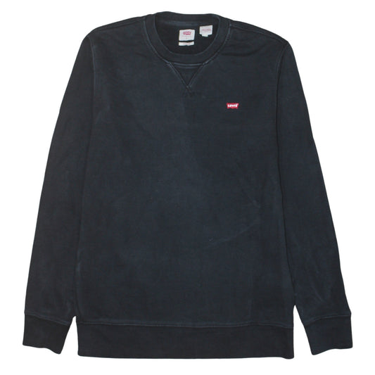 Levi's Men's Black Crew Neck Standard Fit Cotton Sweatshirt Size S
