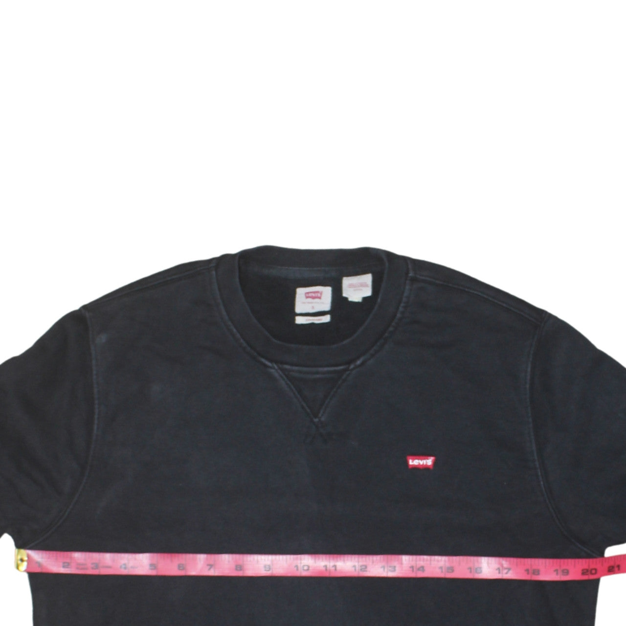 Levi's Men's Black Crew Neck Standard Fit Cotton Sweatshirt Size S