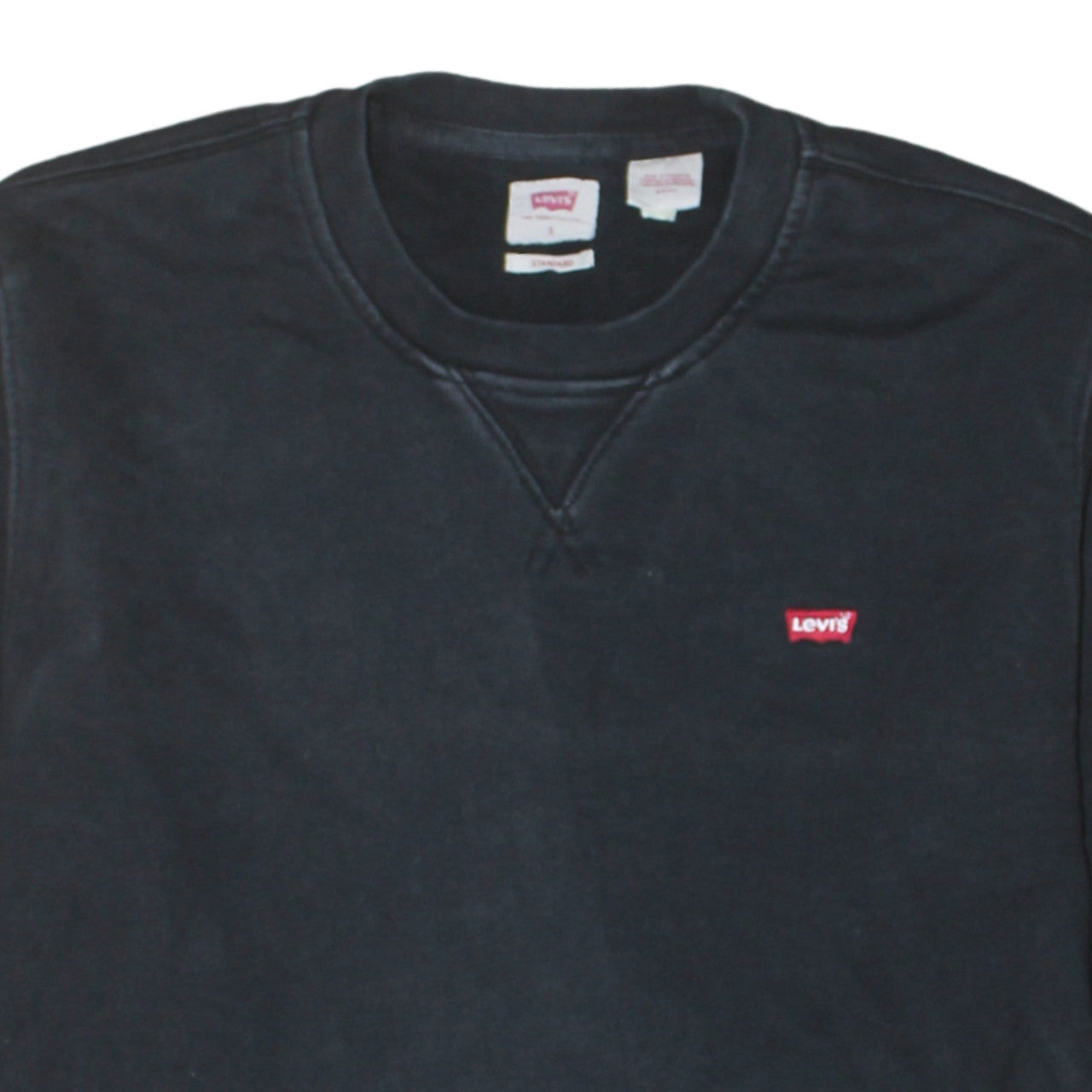 Levi's Men's Black Crew Neck Standard Fit Cotton Sweatshirt Size S