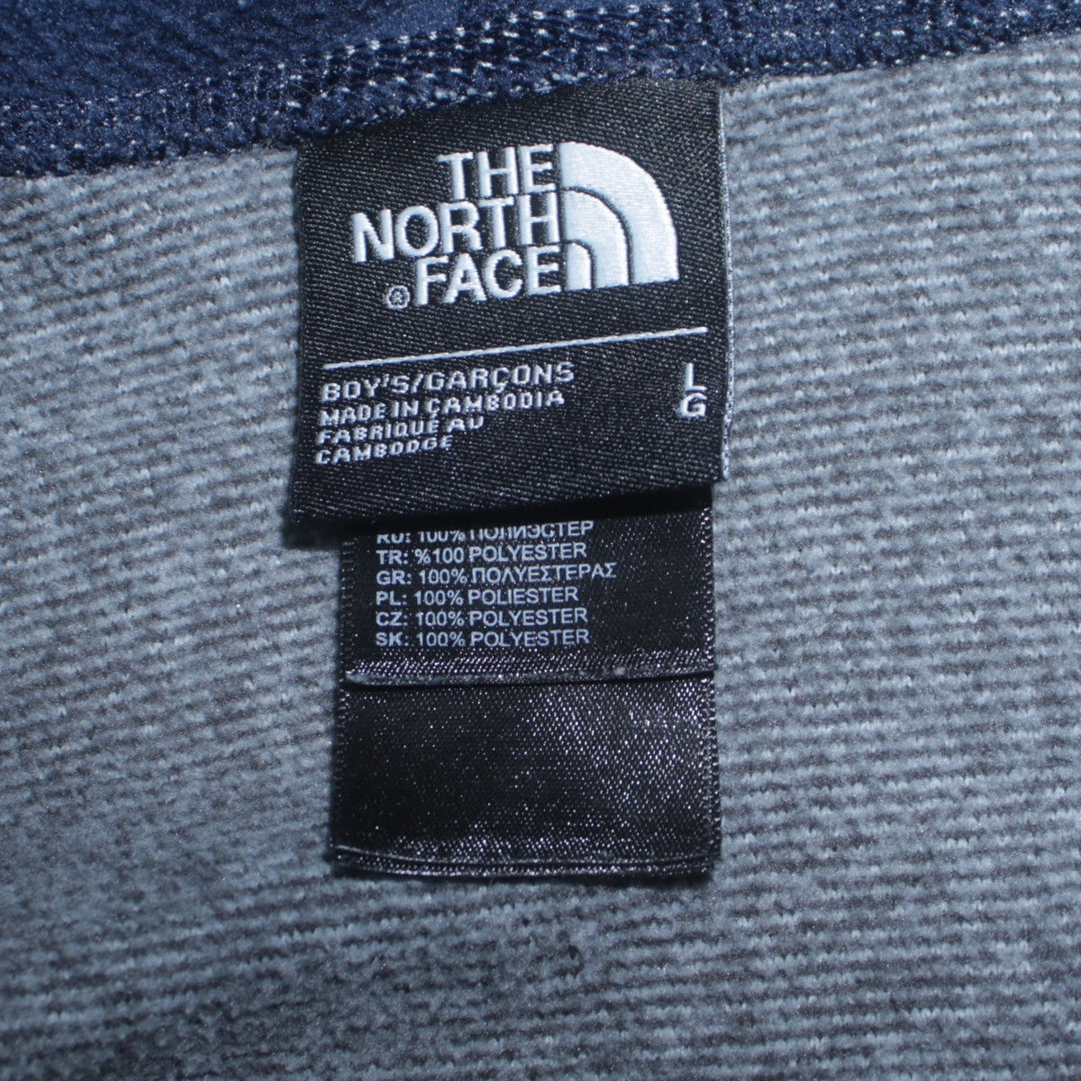 The North Face Boys Blue Full Zip Hoodie Fleece Size Large