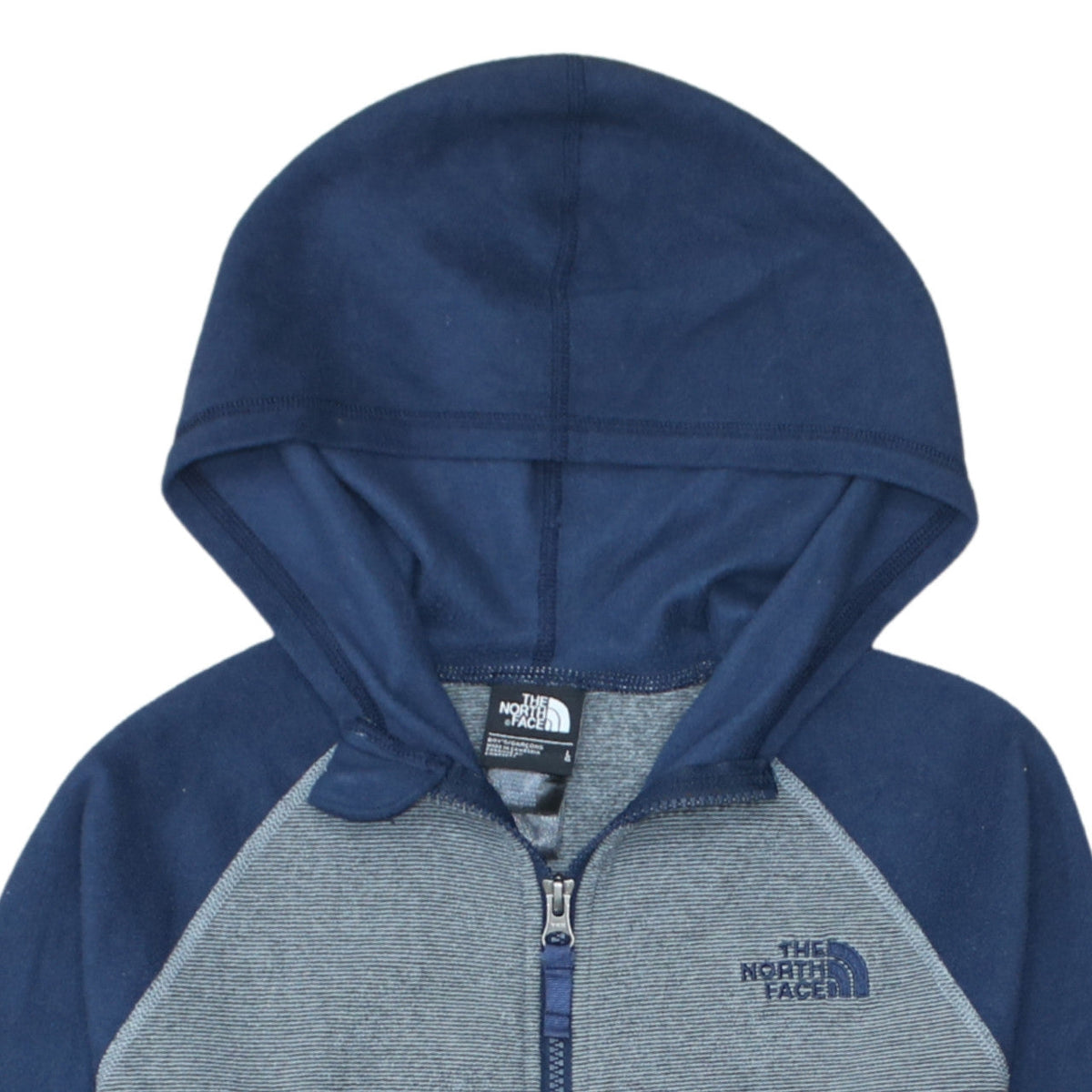 The North Face Boys Blue Full Zip Hoodie Fleece Size Large