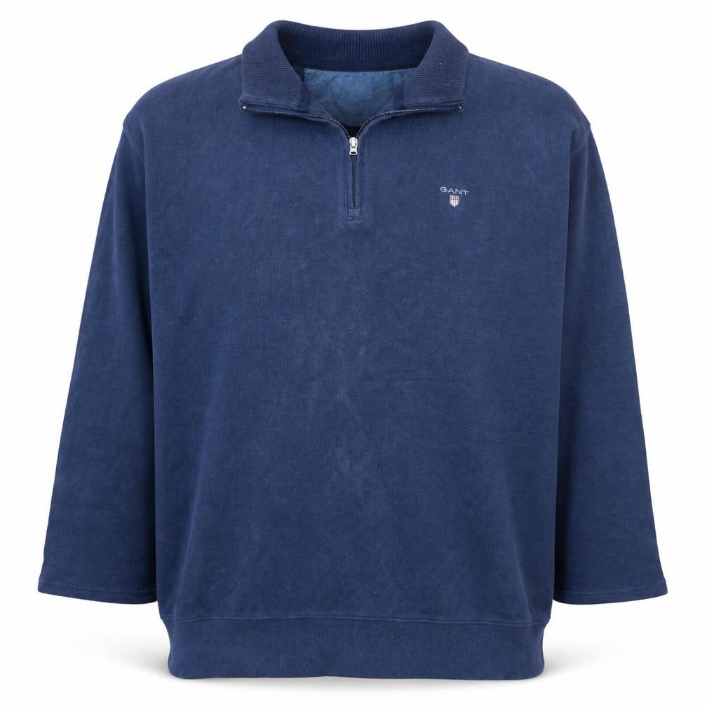 GANT Men’s Blue 2XL 1/4 Zip Cotton Basic Jacket