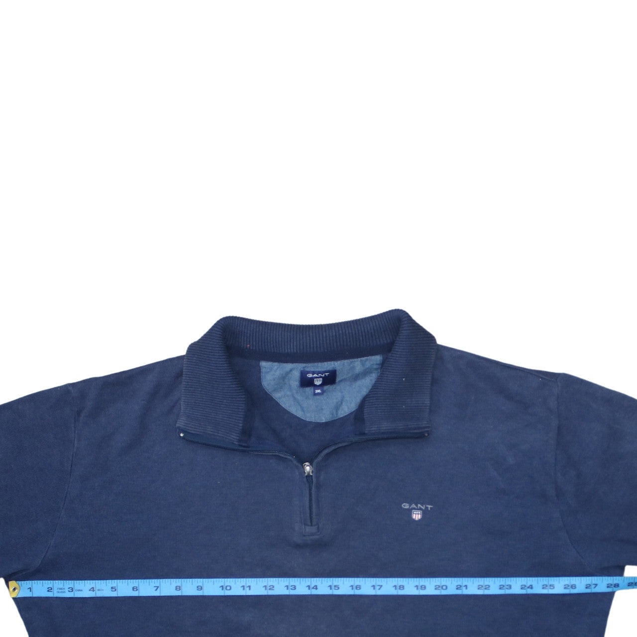 GANT Men’s Blue 2XL 1/4 Zip Cotton Basic Jacket