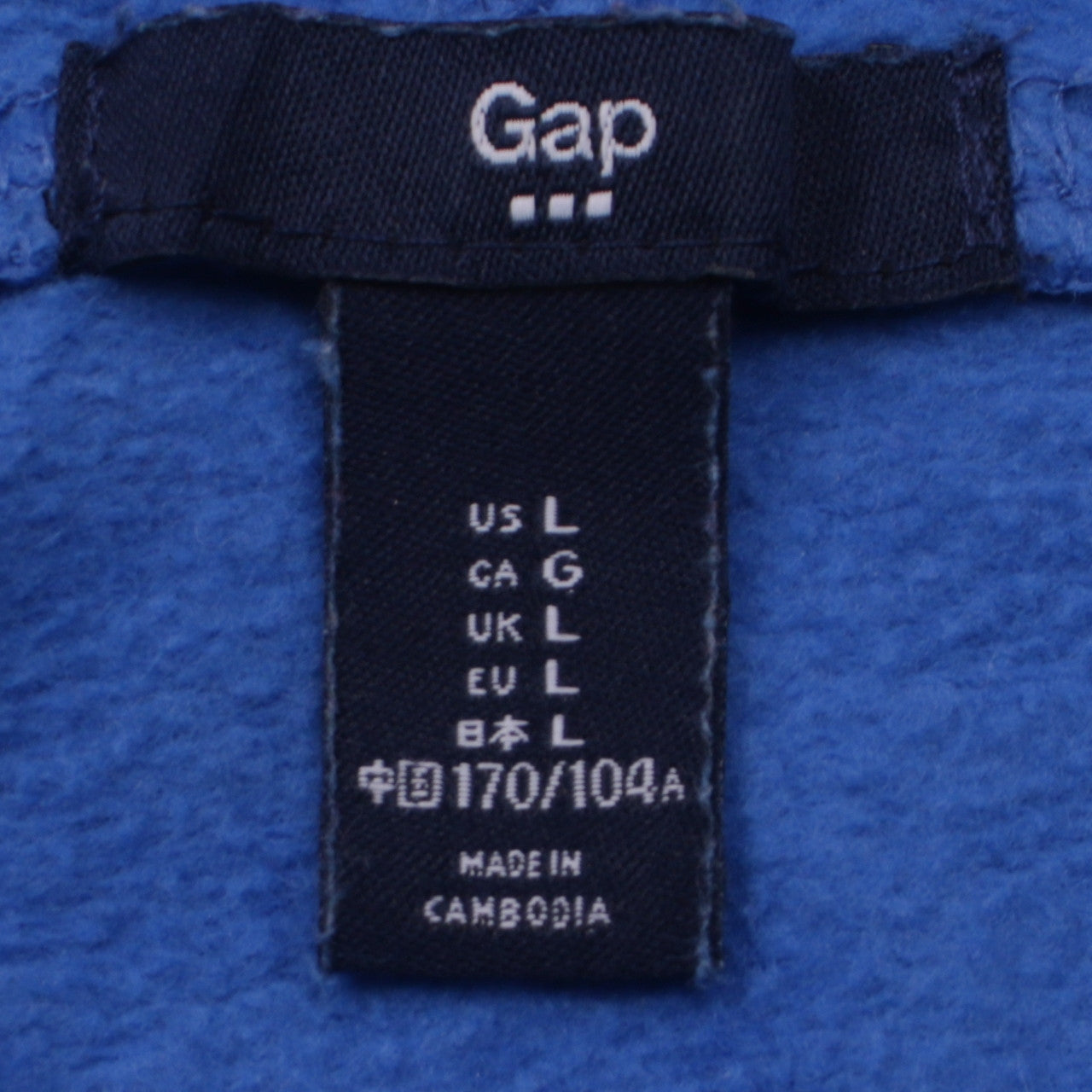 GAP Women Blue Pullover Hoodie Size L Cotton Casual Logo Sweatshirt