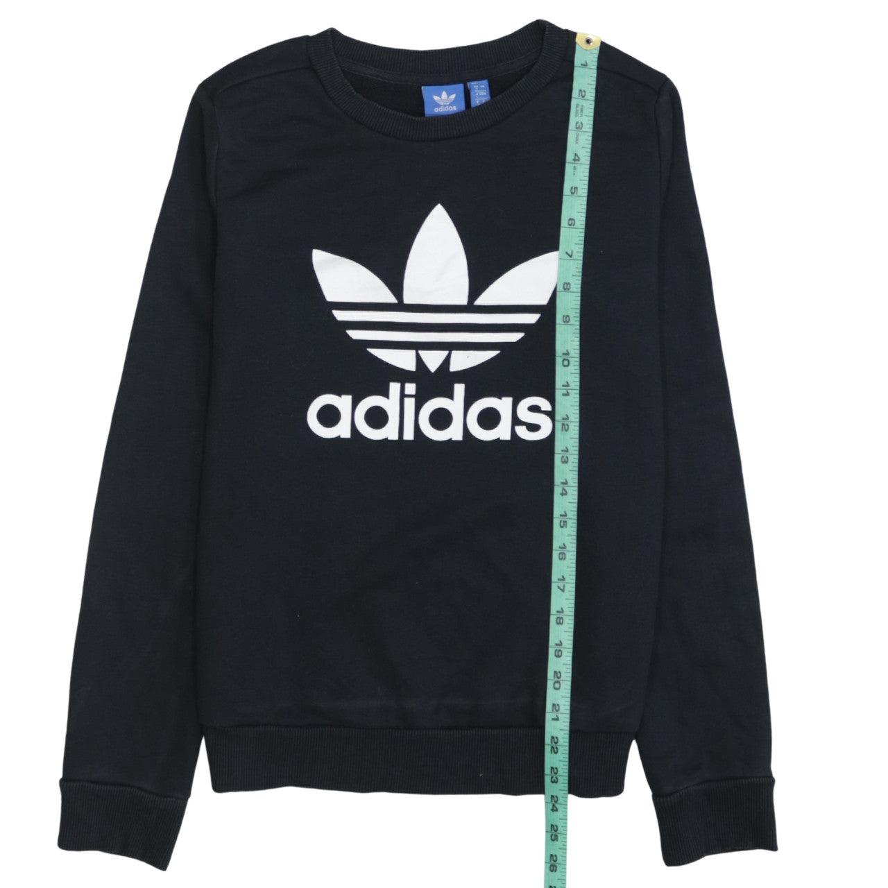 Adidas Womens Black Crew Neck Pullover Sweatshirt Size 8
