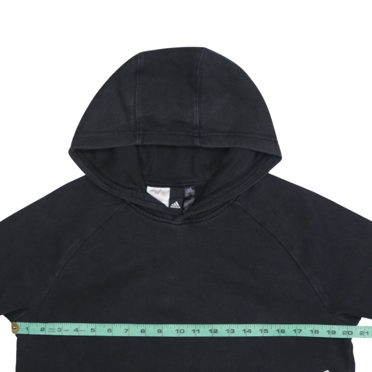 Adidas Boys Black Pullover Hoodie 15-16 Years Fleece Logo Sweatshirt