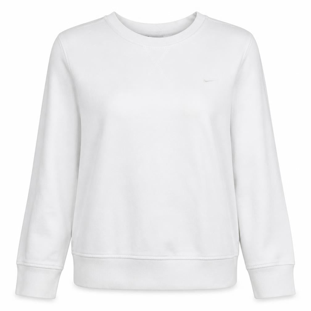 Nike Women White L Sweatshirt Classic Crew Neck Pullover