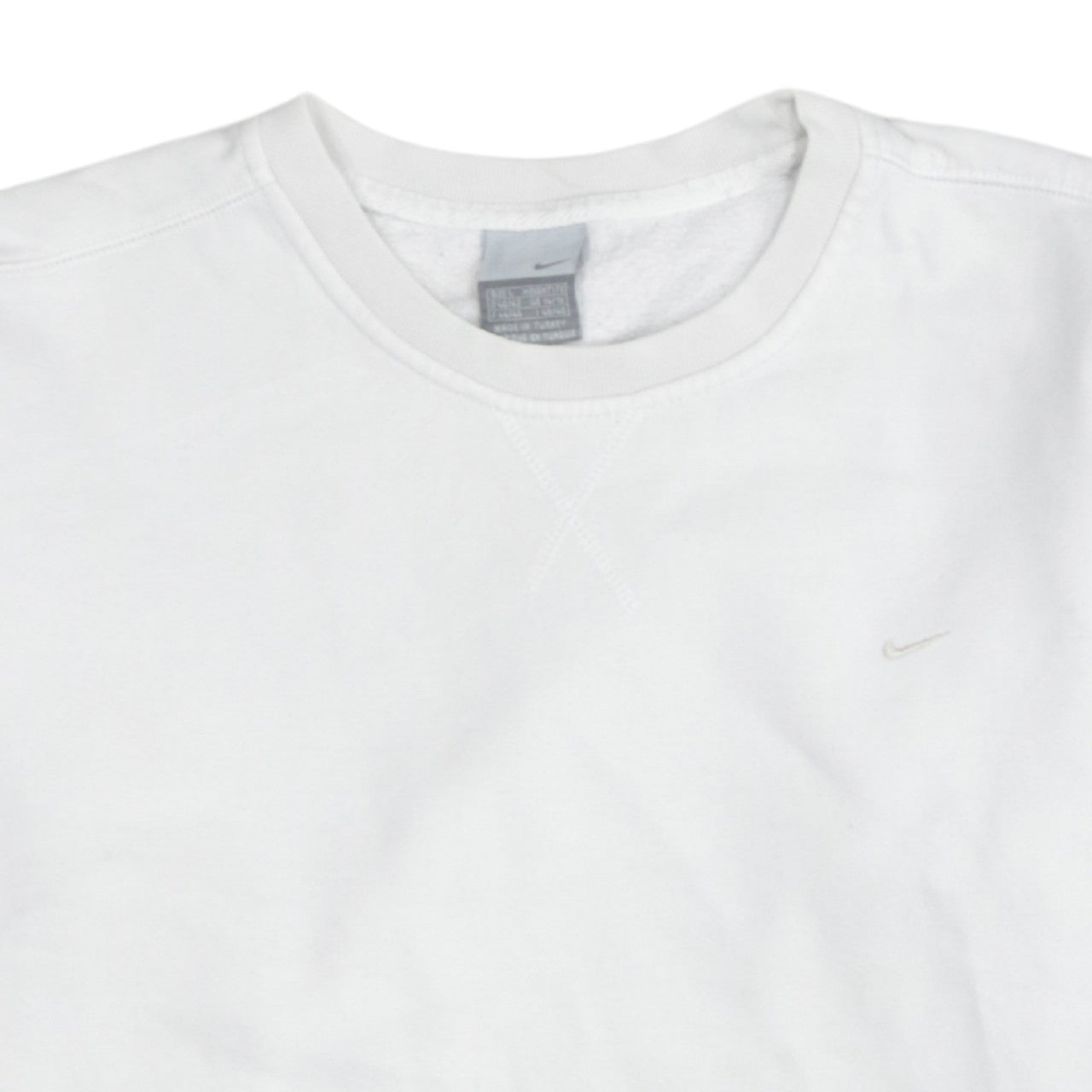 Nike Women White L Sweatshirt Classic Crew Neck Pullover