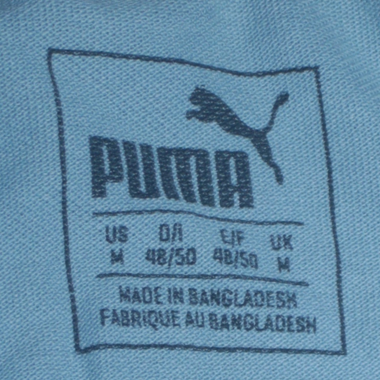 Puma Mens Blue Colourblock Polo Shirt Size M Short Sleeve Cotton