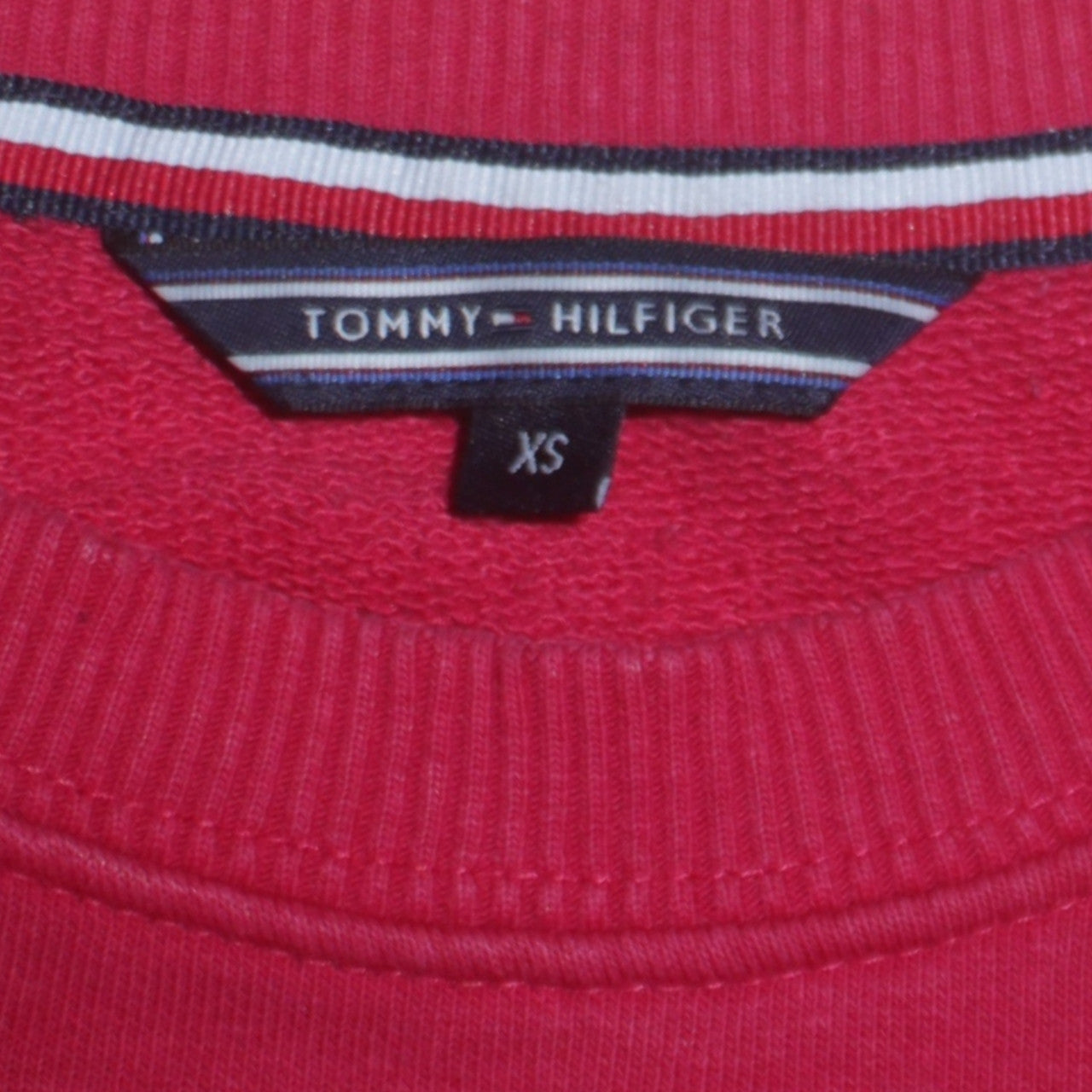Tommy Hilfiger Men's Red XS Crew Neck Cotton Pullover Sweatshirt