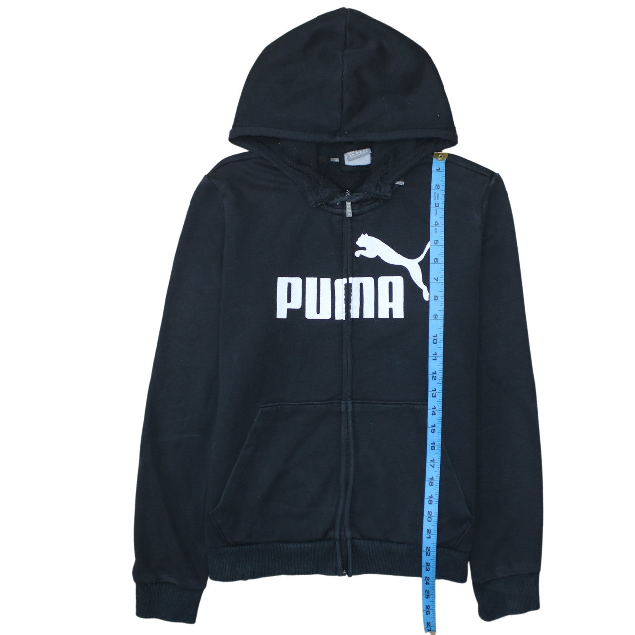 Puma Womens Black Full Zip Hoodie XL16 Cotton Blend Sportswear