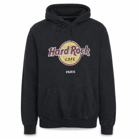 Hard Rock Cafe Paris Mens Black Pullover Hoodie Medium Graphic