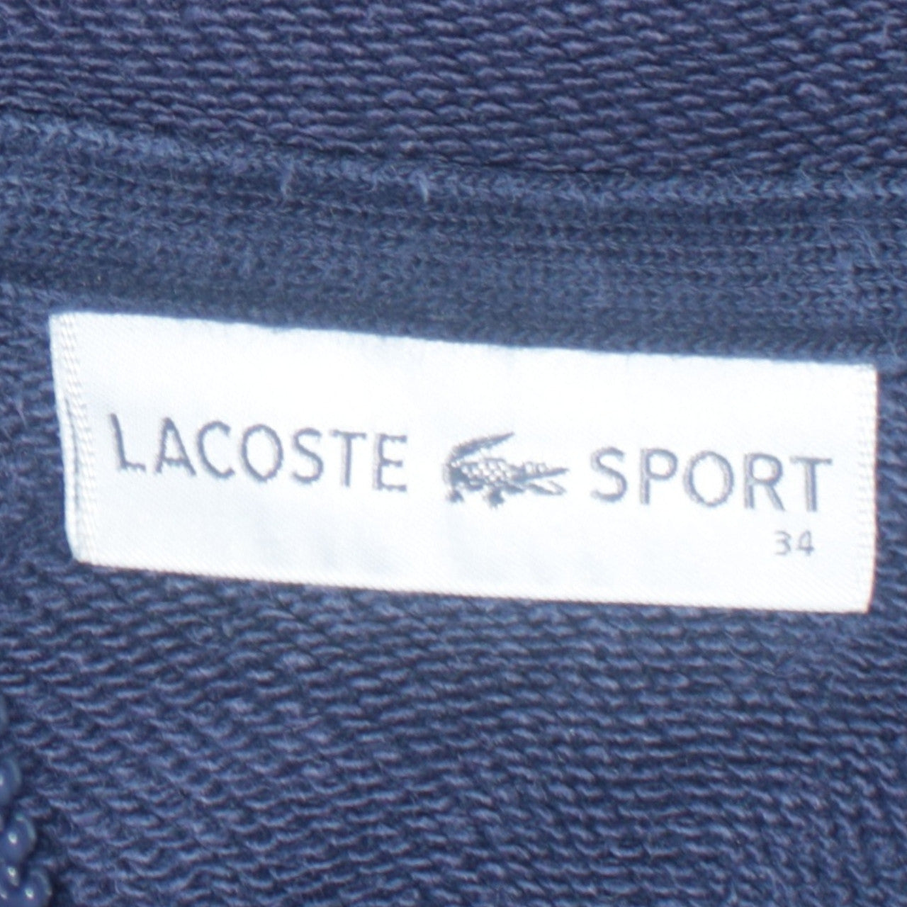 Lacoste Sport Women's Navy Full Zip Hoodie Size 6 Cotton Blend