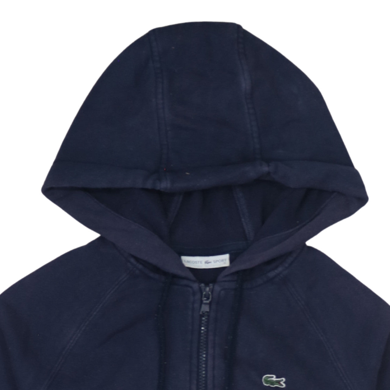 Lacoste Sport Women's Navy Full Zip Hoodie Size 6 Cotton Blend
