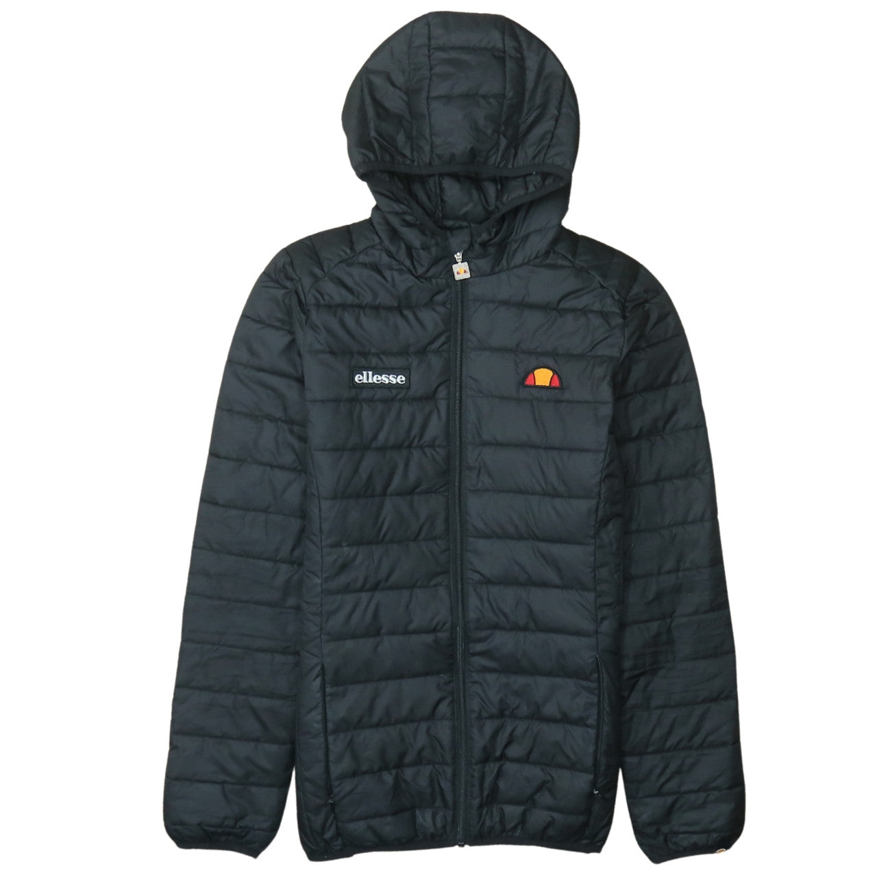 Ellesse Women Black Hooded Puffer Jacket M Quilted Lightweight