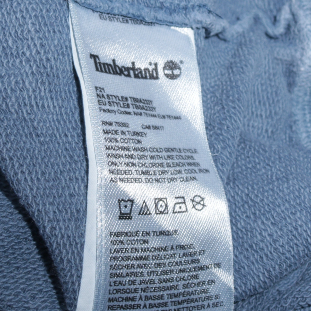 Timberland Men's Blue Regular Fit Cotton Pullover Sweatshirt Size S