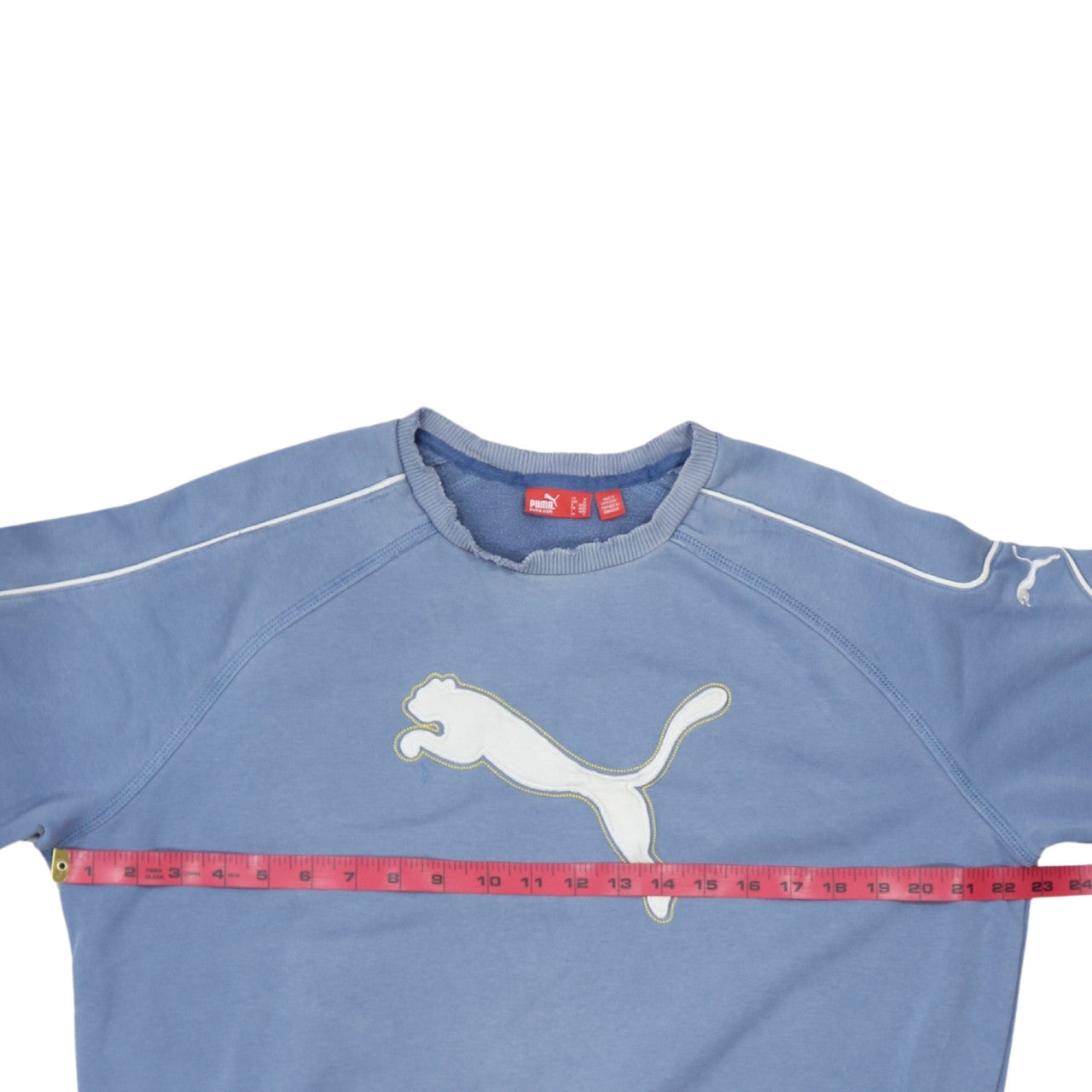 Puma Men's Blue Crew Neck Logo Sweatshirt Size M