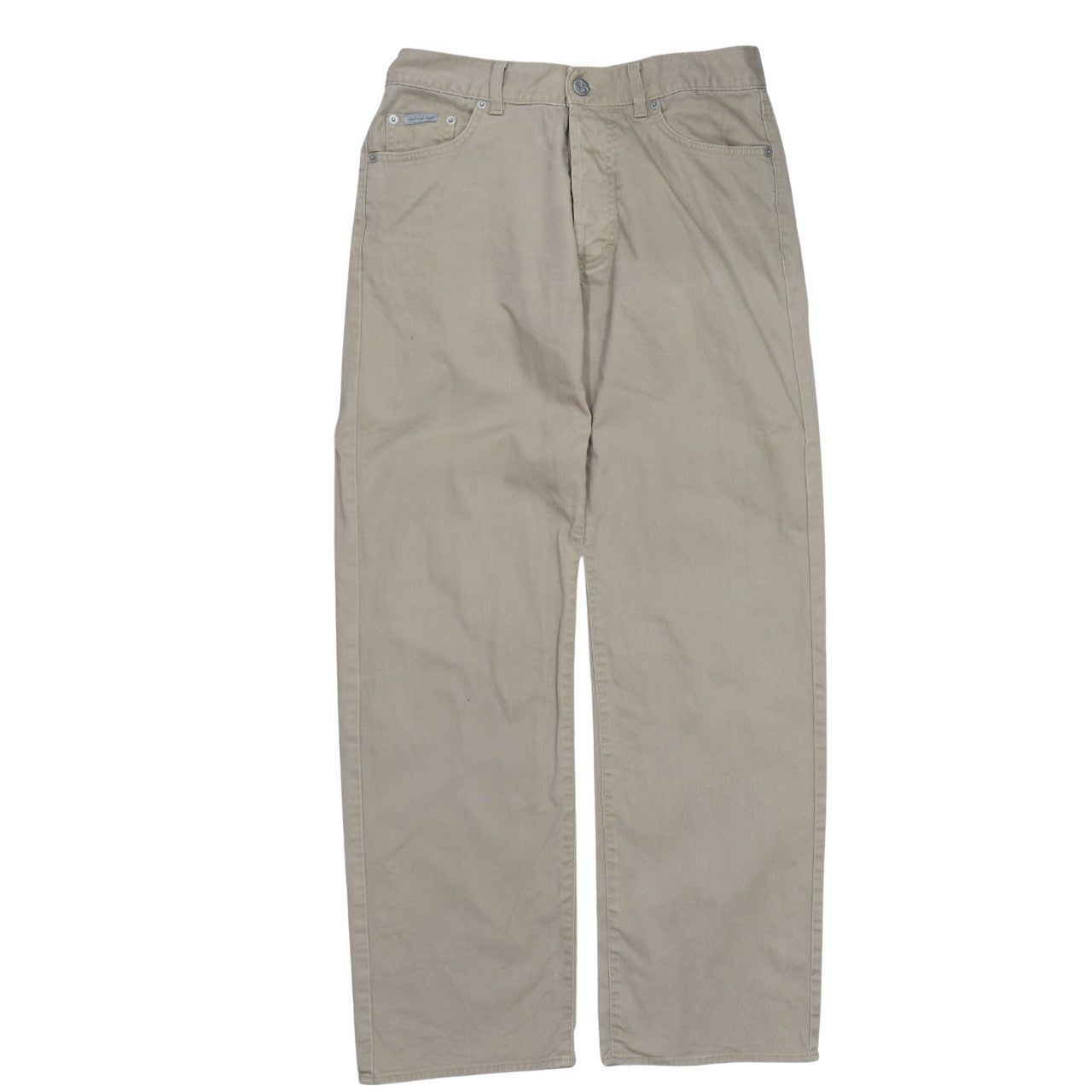 Calvin Klein Mens Beige Straight Jeans W30 L32 100% Cotton