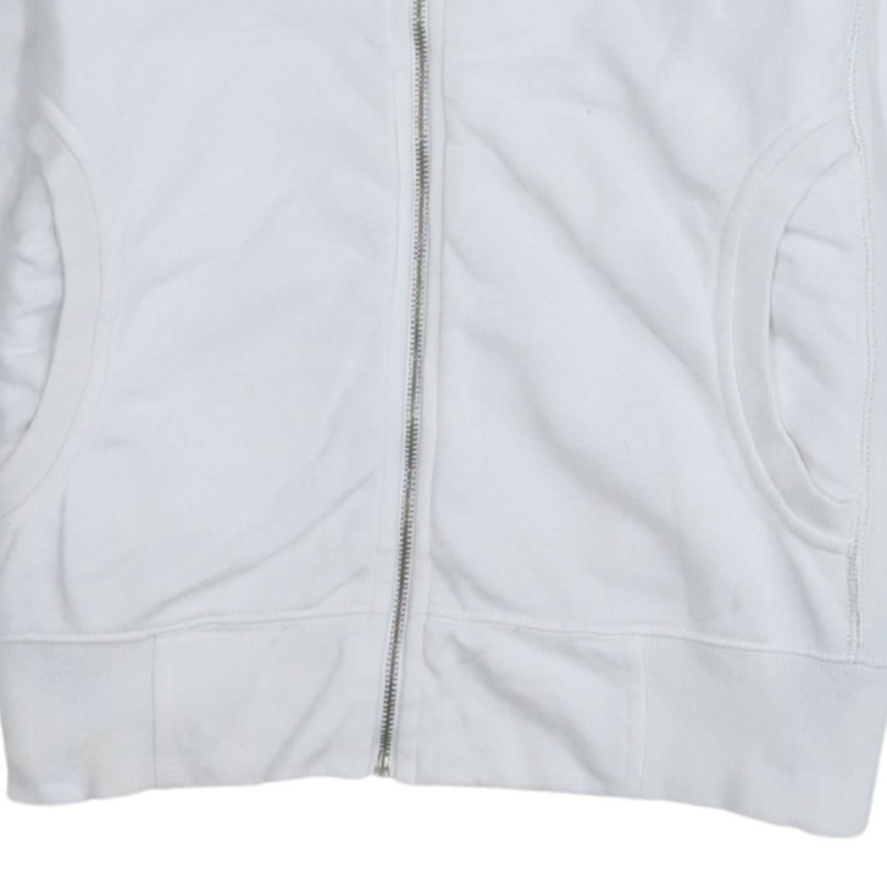 Champion Women’s White Easy Fit Track Jacket M Full Zip Cotton Blend