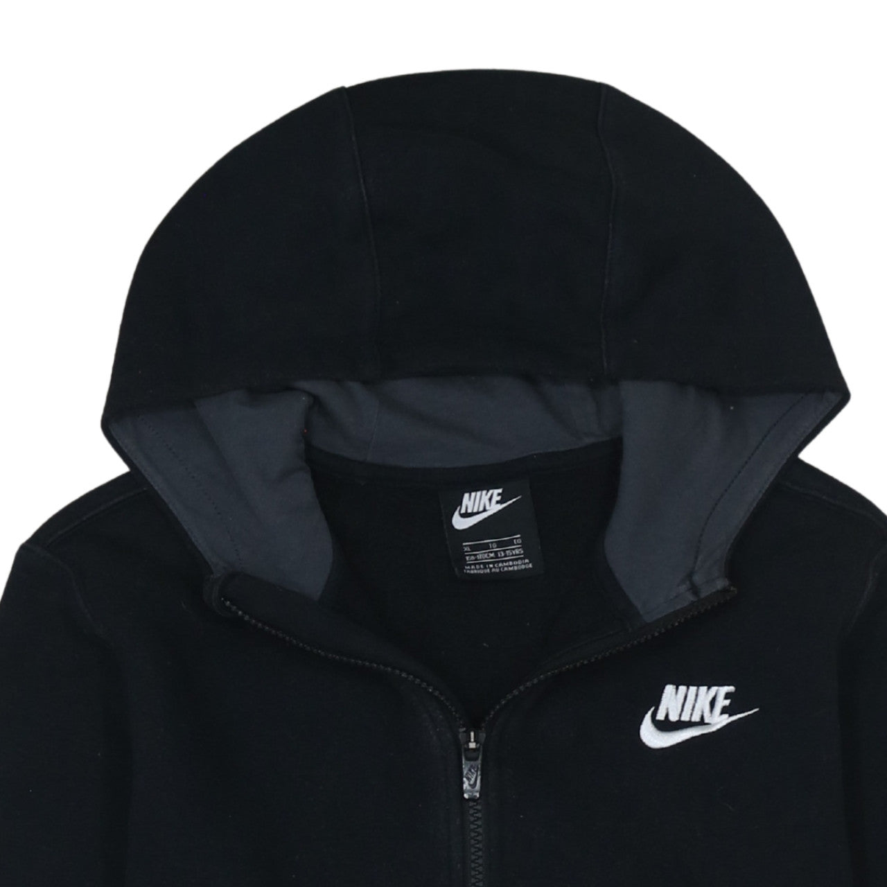 Nike Boys Black Full Zip Fleece Hoodie XL 13-15 Years