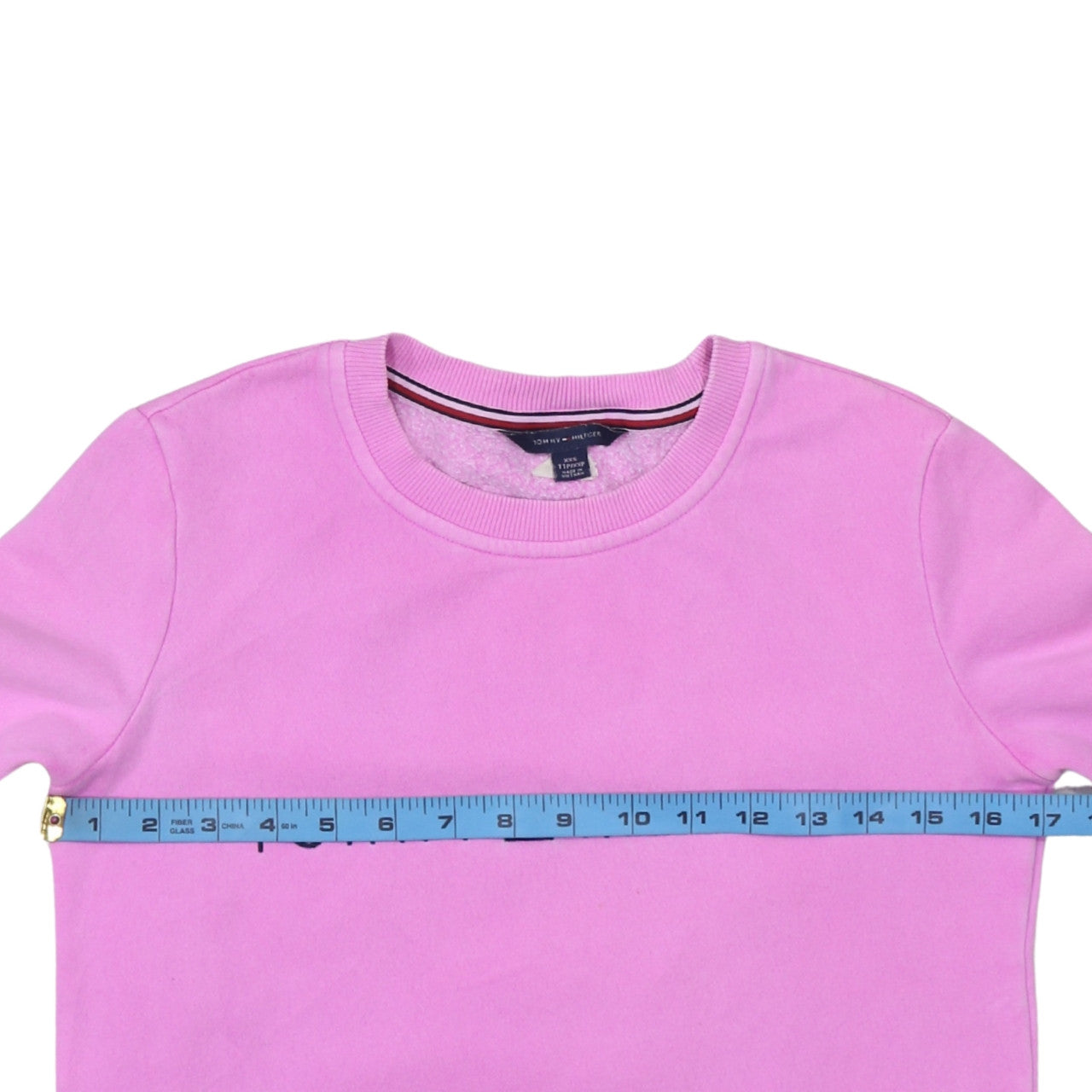 Tommy Hilfiger Women Pink XXS Pullover Sweatshirt Logo Cotton