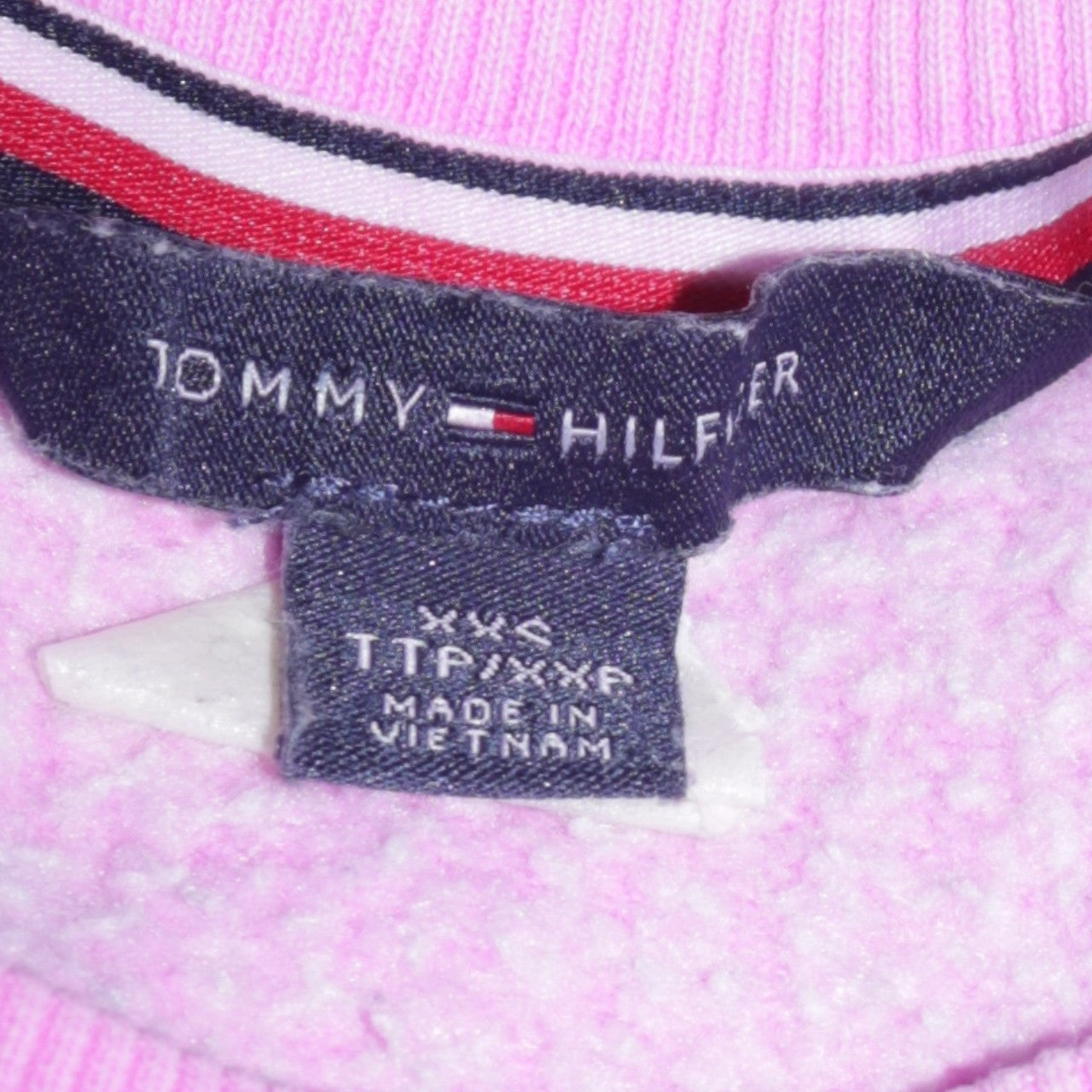 Tommy Hilfiger Women Pink XXS Pullover Sweatshirt Logo Cotton