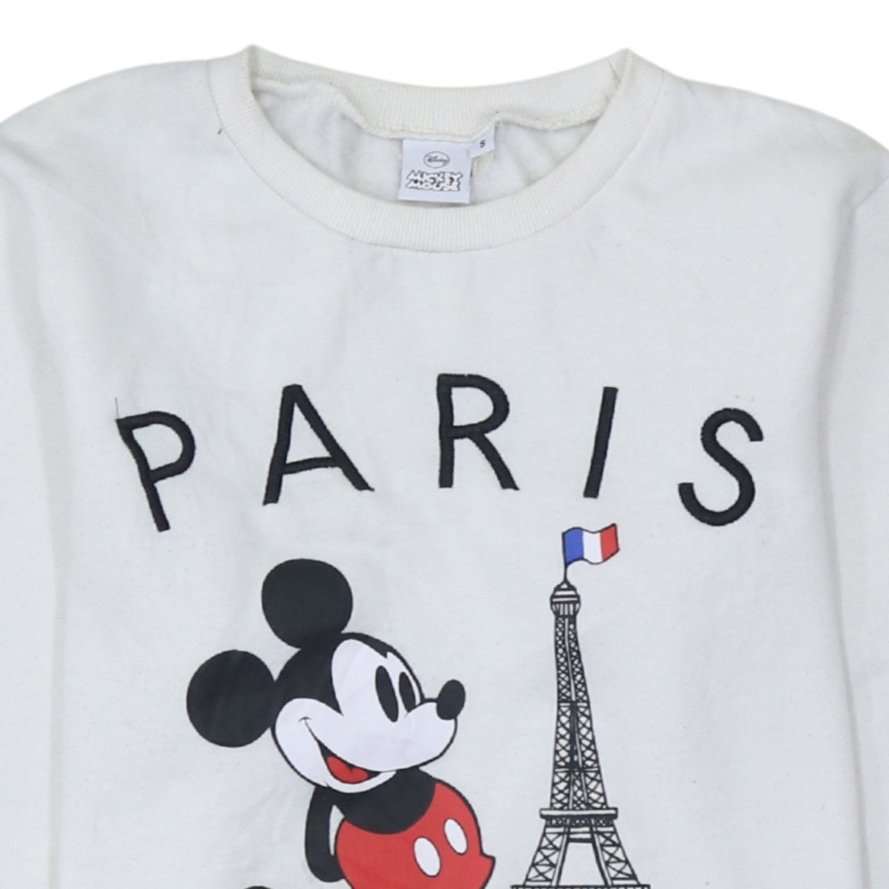 Disney Mickey Mouse Paris White Women's Small Pullover Sweatshirt
