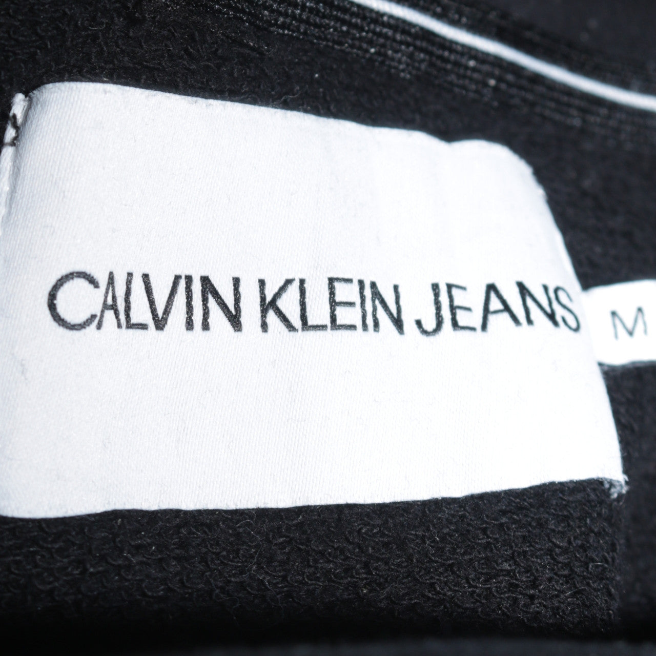 Calvin Klein Jeans Womens Black M Pullover Hoodie CK Logo Cotton