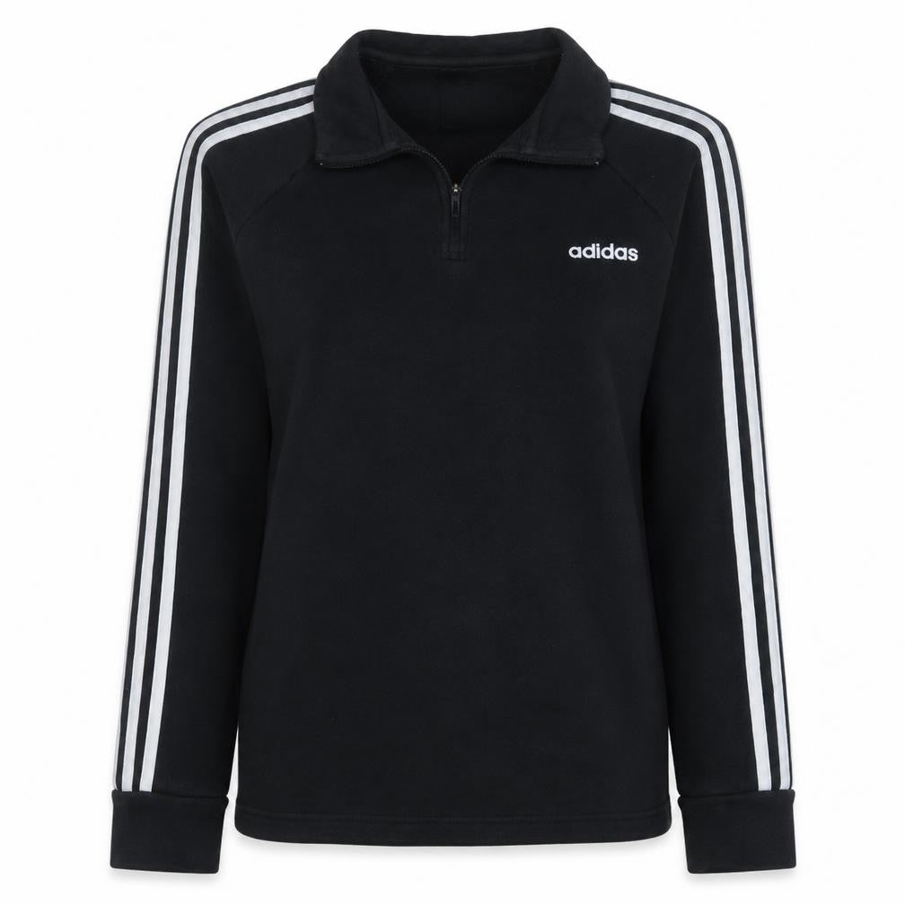 Adidas Womens Black 1/4 Zip Sweatshirt Size M 12-14 Athletic Fit