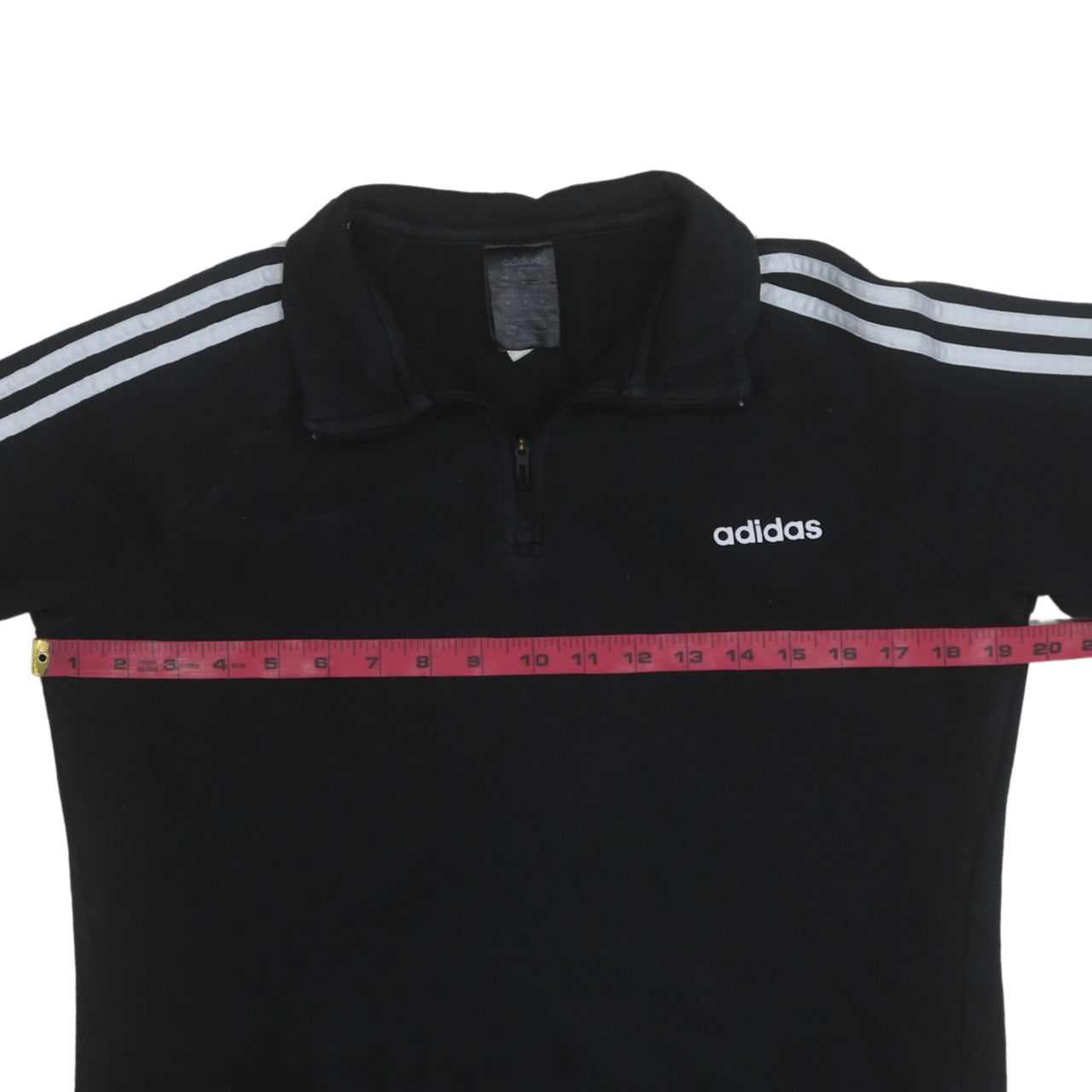 Adidas Womens Black 1/4 Zip Sweatshirt Size M 12-14 Athletic Fit