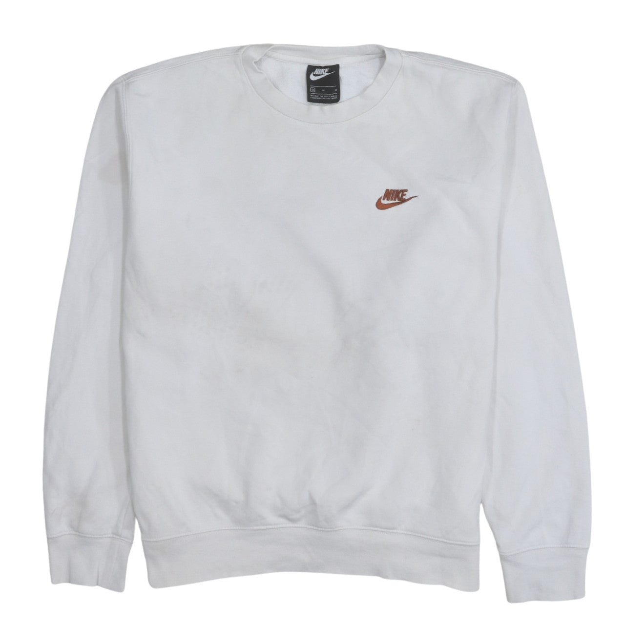 Nike Women White Crew Neck Pullover Sweatshirt Size M