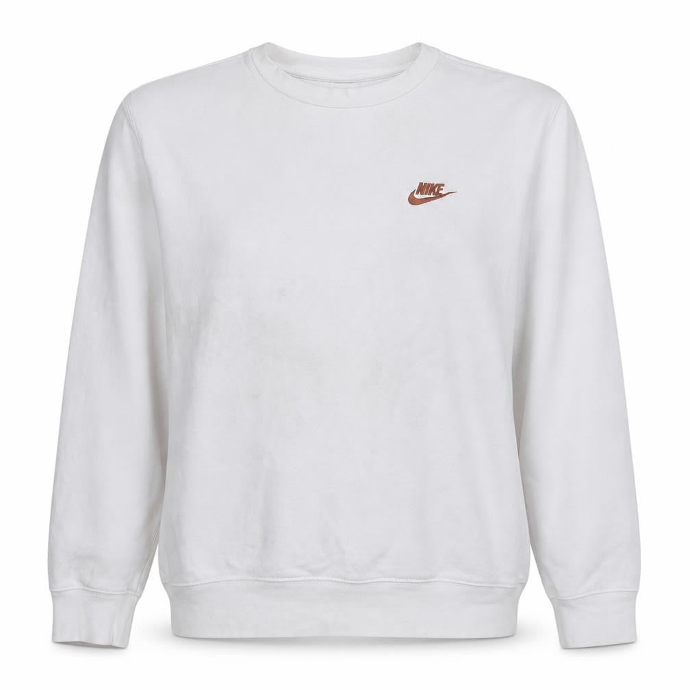 Nike Women White Crew Neck Pullover Sweatshirt Size M