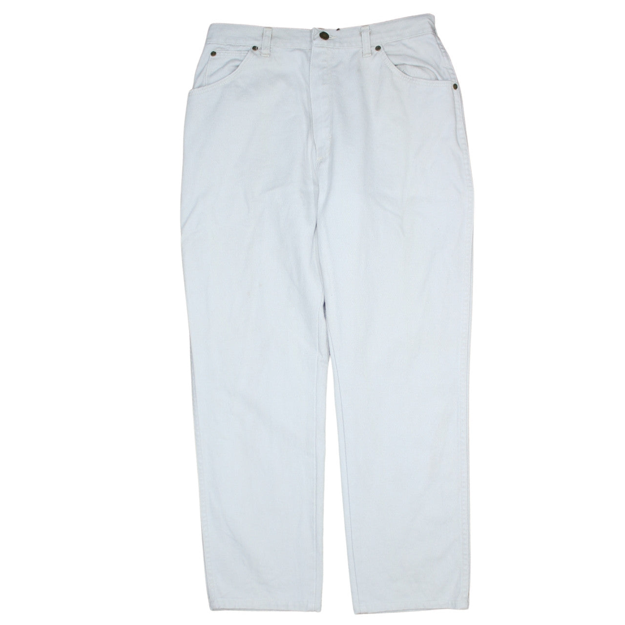 Wrangler Women's White High-Rise Straight Jeans Size 16 Vintage Denim