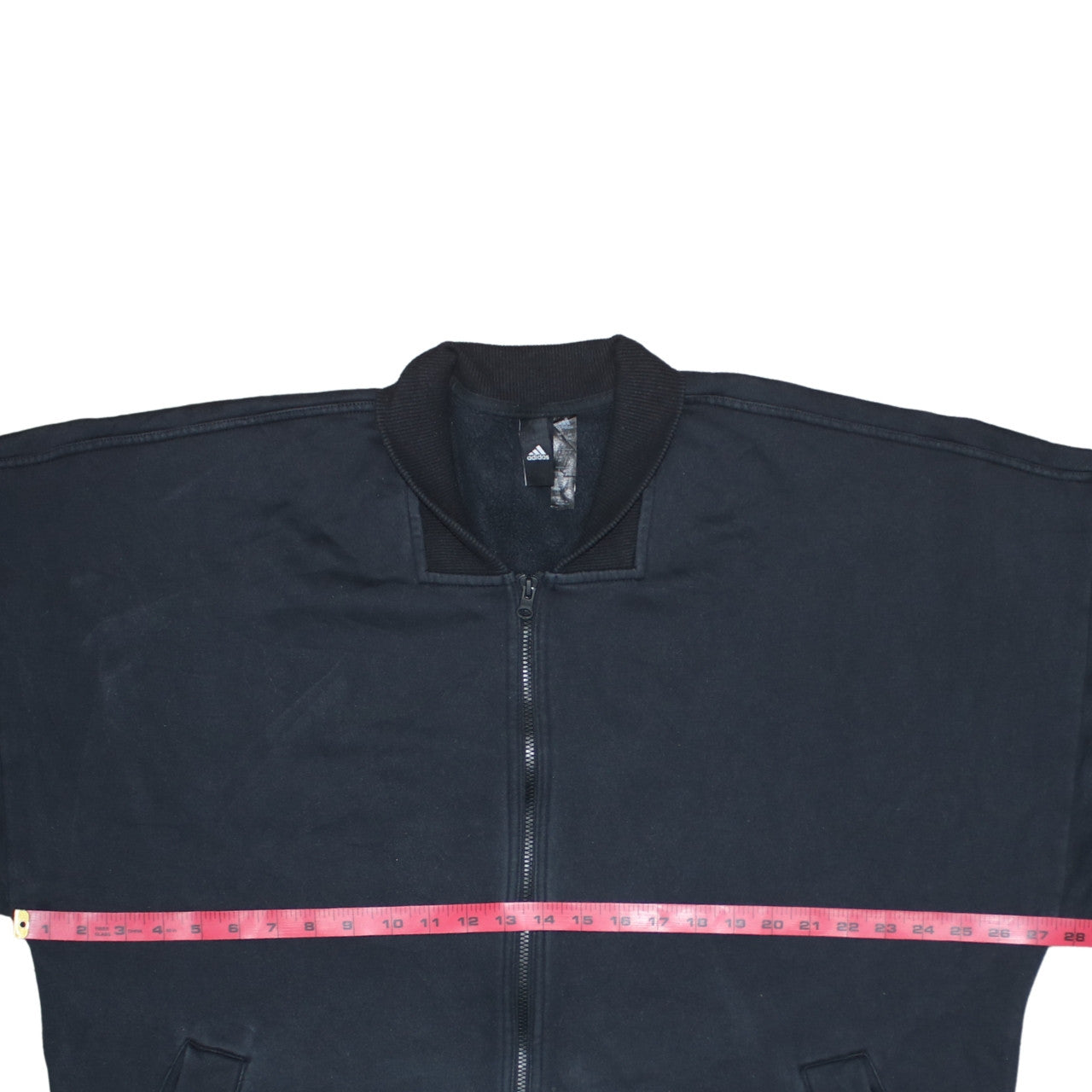 Adidas Women Black Short Sleeve Full Zip Sweatshirt Size 16-18