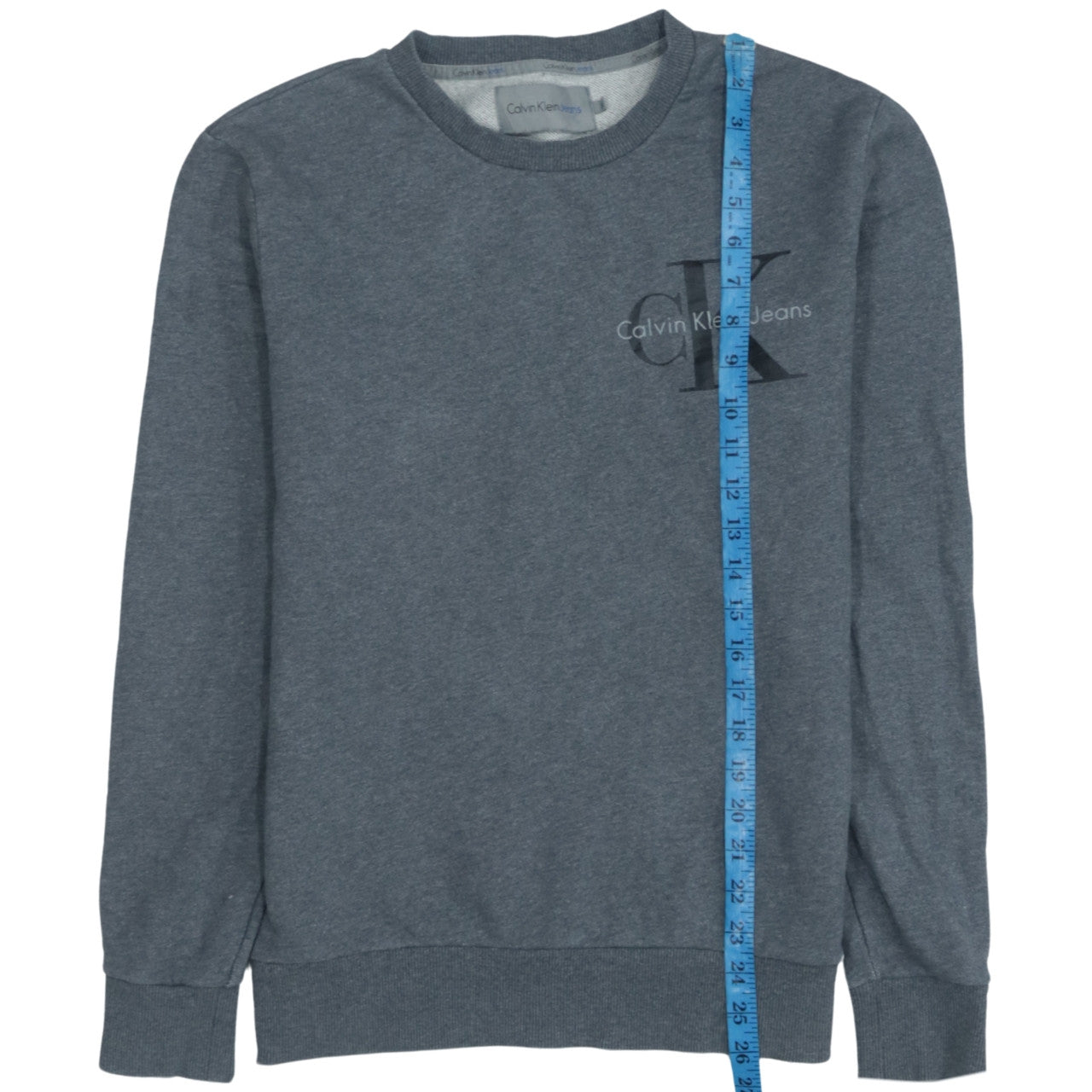 Calvin Klein Jeans Men's Grey Small Logo Crew Neck Sweatshirt