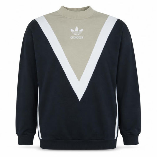 Adidas Women Beige Black Crew Neck Long Sleeve Sweatshirt UK 10