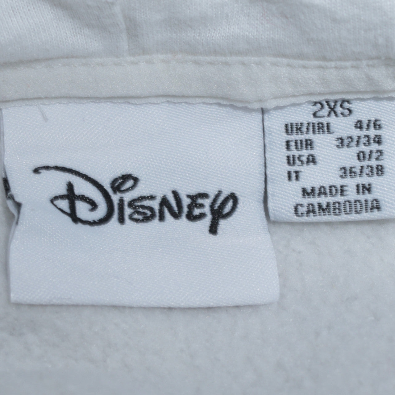 Disney Primark Cares Womens White Stitch Hoodie 2XS Pullover