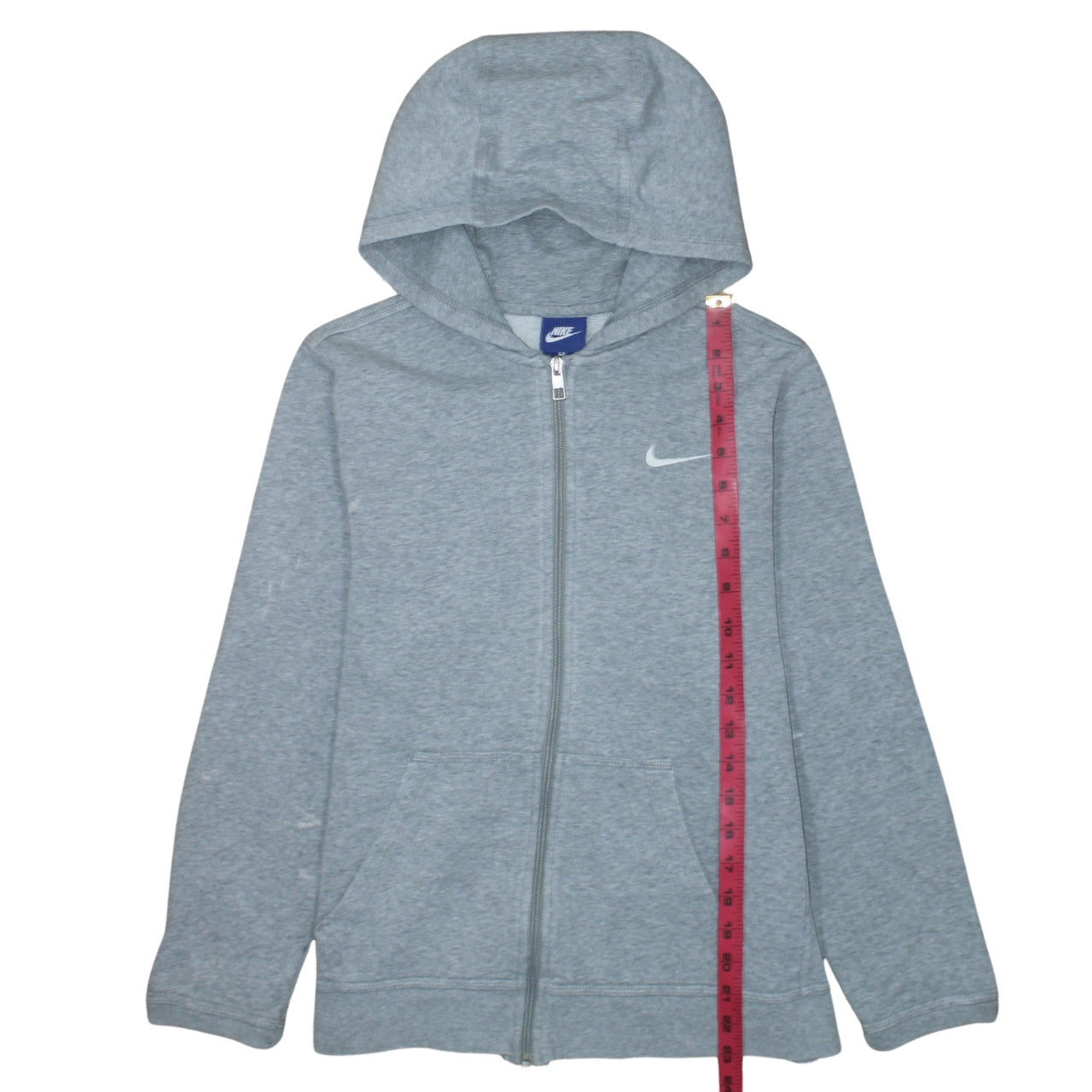 Nike Boys Grey Full Zip Fleece Hoodie Size 13-15 Years Regular Fit