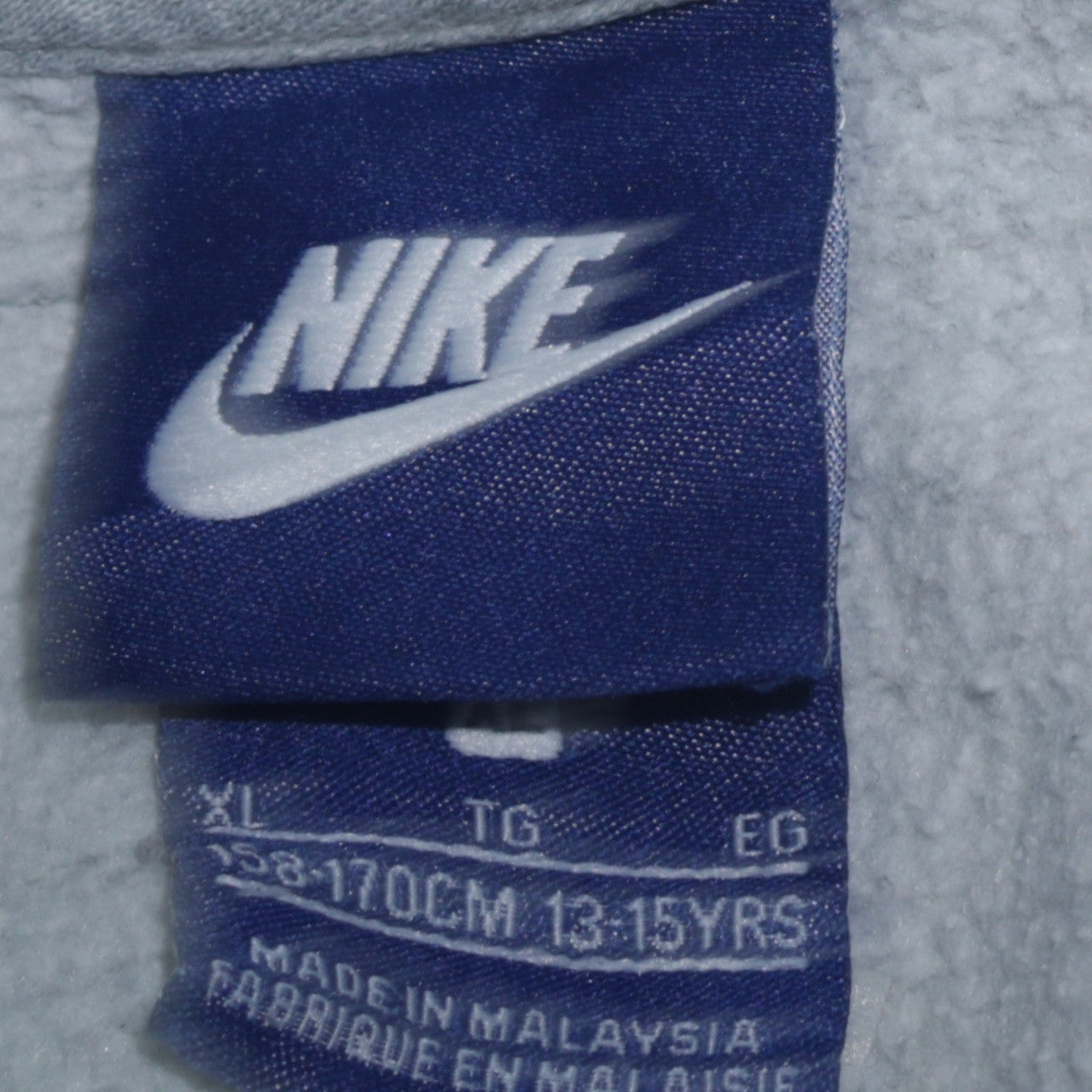 Nike Boys Grey Full Zip Fleece Hoodie Size 13-15 Years Regular Fit