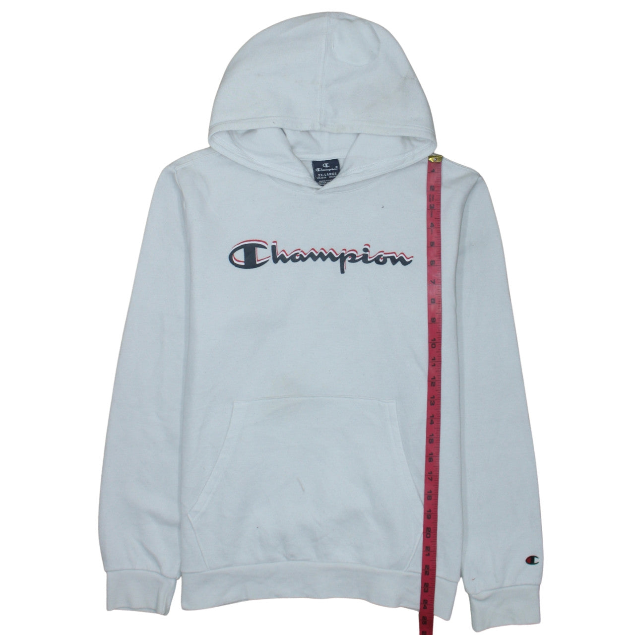 Champion Boys White Pullover Hoodie 15-16 Years Logo Fleece Sweatshirt