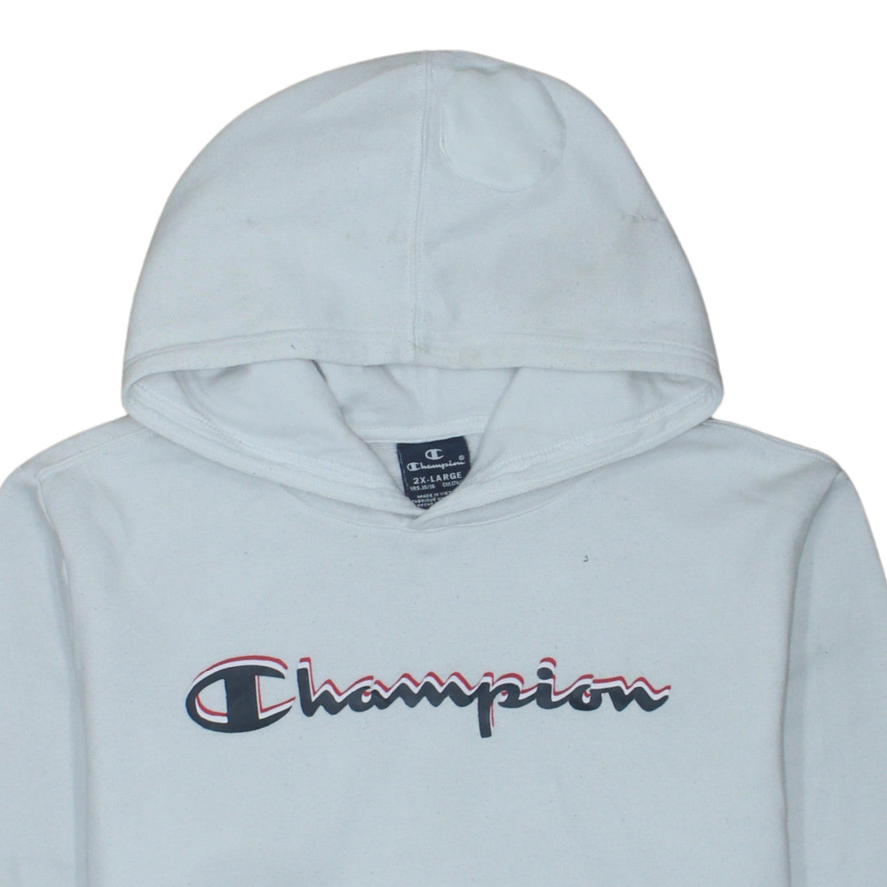 Champion Boys White Pullover Hoodie 15-16 Years Logo Fleece Sweatshirt