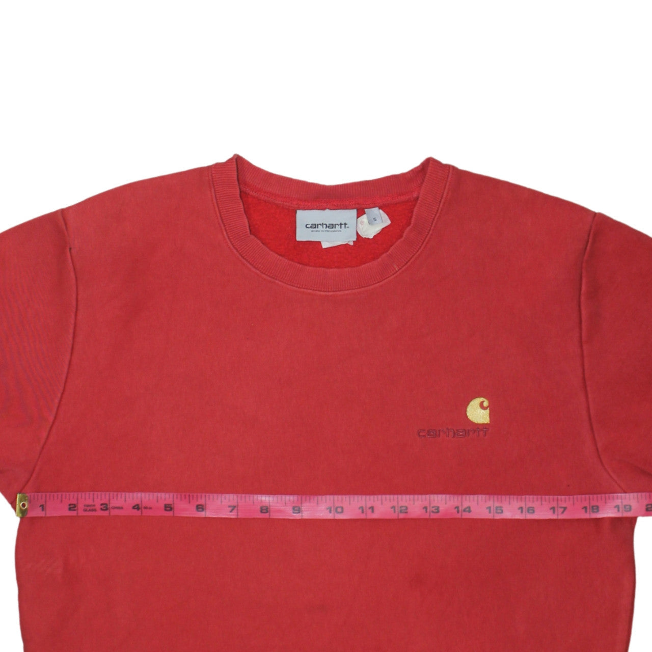 Carhartt Men's Red Crew Neck Pullover Sweatshirt Size S