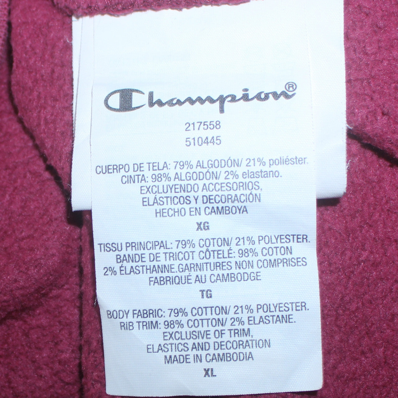 Champion Men’s Pink XL Pullover Hoodie Cotton Blend Fleece